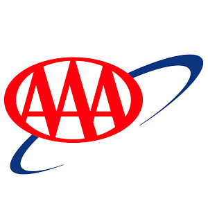 Logo for AAA insurance company. Links to their contact info.