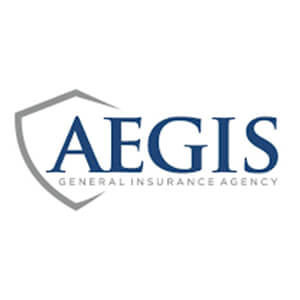 Logo for Aegis insurance company. Links to their contact info.