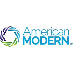Logo for American Modern insurance company. Links to their contact info.